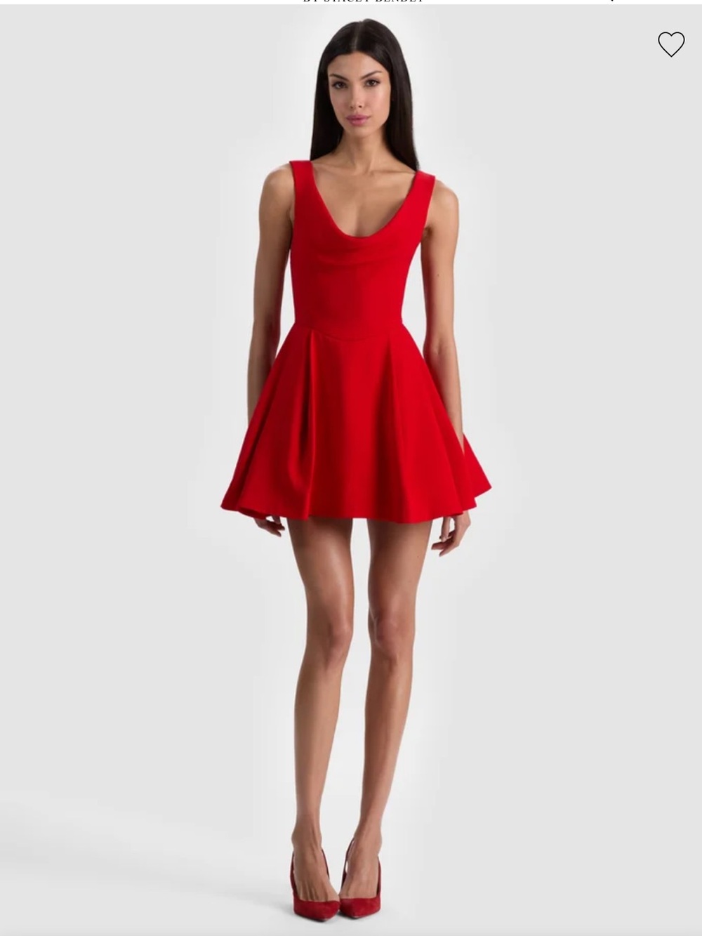 Alice + Olivia Estrella mini dress Red Scoop-Neck Fit & Flare Mini Dress